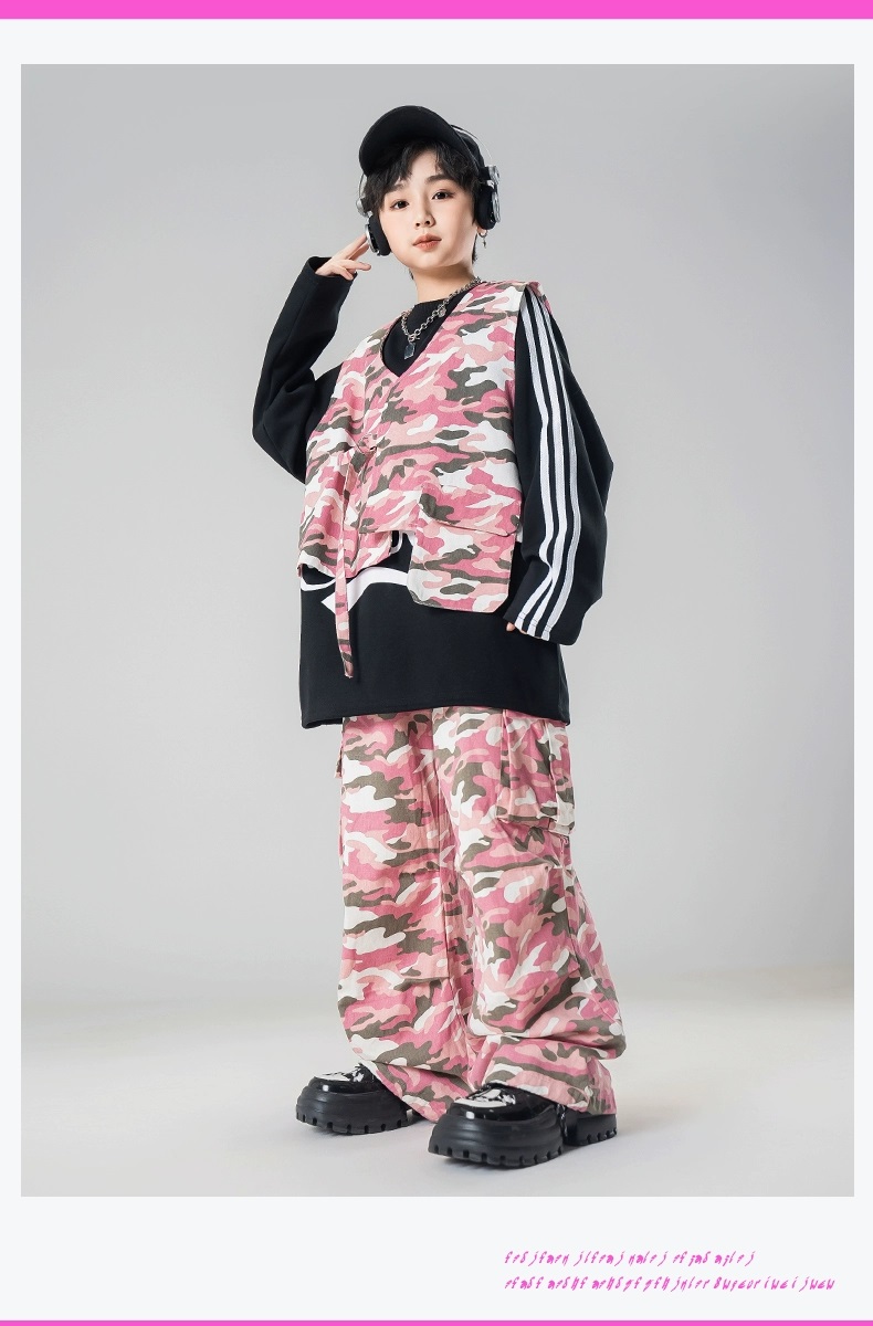 ダンス衣装 セットアップ ガールズ ヒップホップ ファッション K-POP ビスチェ デニム ダンスウェア 黒 デニムパンツ ベスト 韓国 