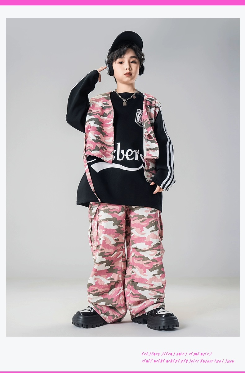 ダンス衣装 セットアップ ガールズ ヒップホップ ファッション K-POP ビスチェ デニム ダンスウェア 黒 デニムパンツ ベスト 韓国 