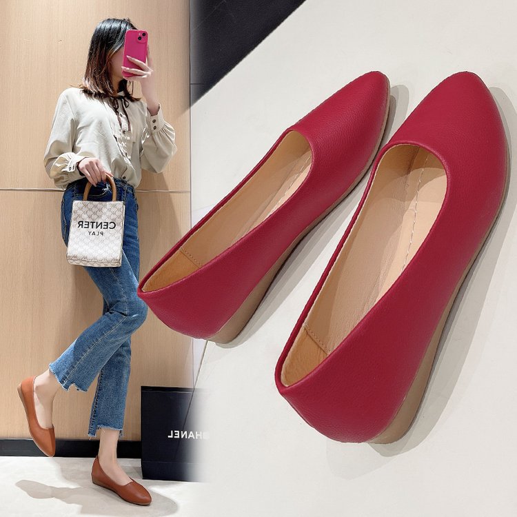 フラットパンプス 痛くない ペタンコ ぺたんこ レディース 靴 滑り止め ローヒール 歩きやすい バレエポインテッドトゥパンプス 