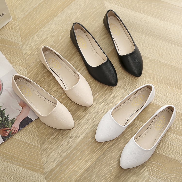 フラットパンプス 痛くない ペタンコ ぺたんこ レディース 靴 滑り止め ローヒール 歩きやすい バレエポインテッドトゥパンプス 