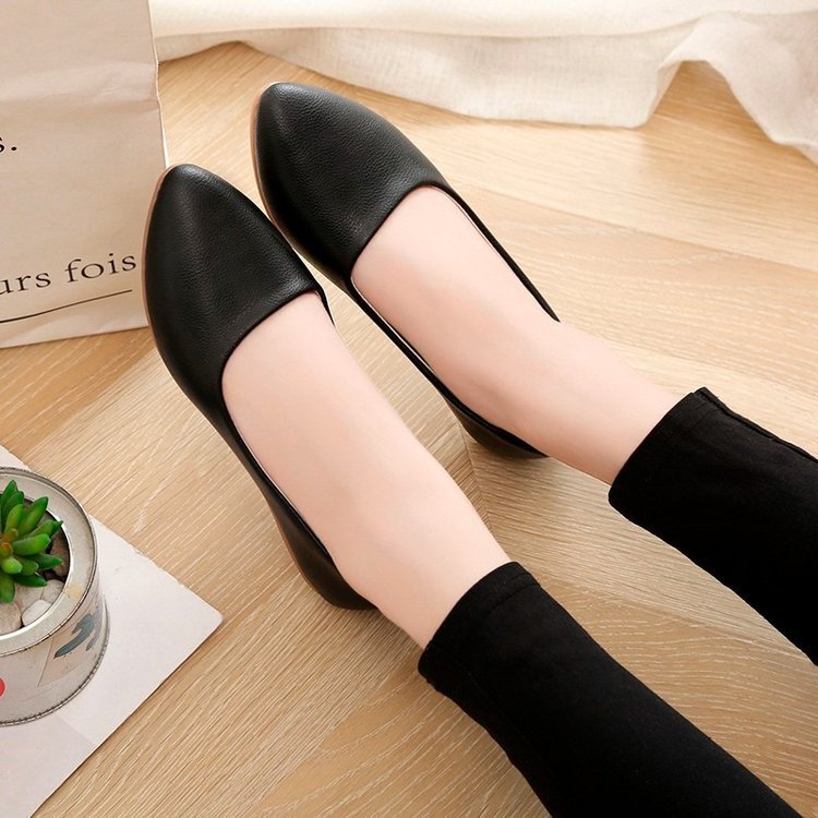 フラットパンプス 痛くない ペタンコ ぺたんこ レディース 靴 滑り止め ローヒール 歩きやすい バレエポインテッドトゥパンプス 