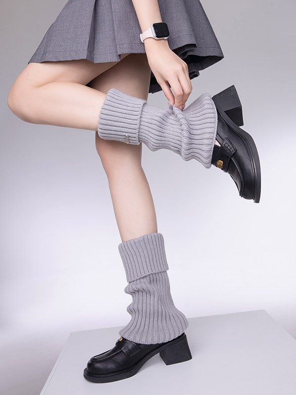 ルーズソックス レッグウォーマー レッグカバー 足首ウォーマー 可愛い ニット 制服 ガーリーガール 学生 JK 女子高生 ニー 
