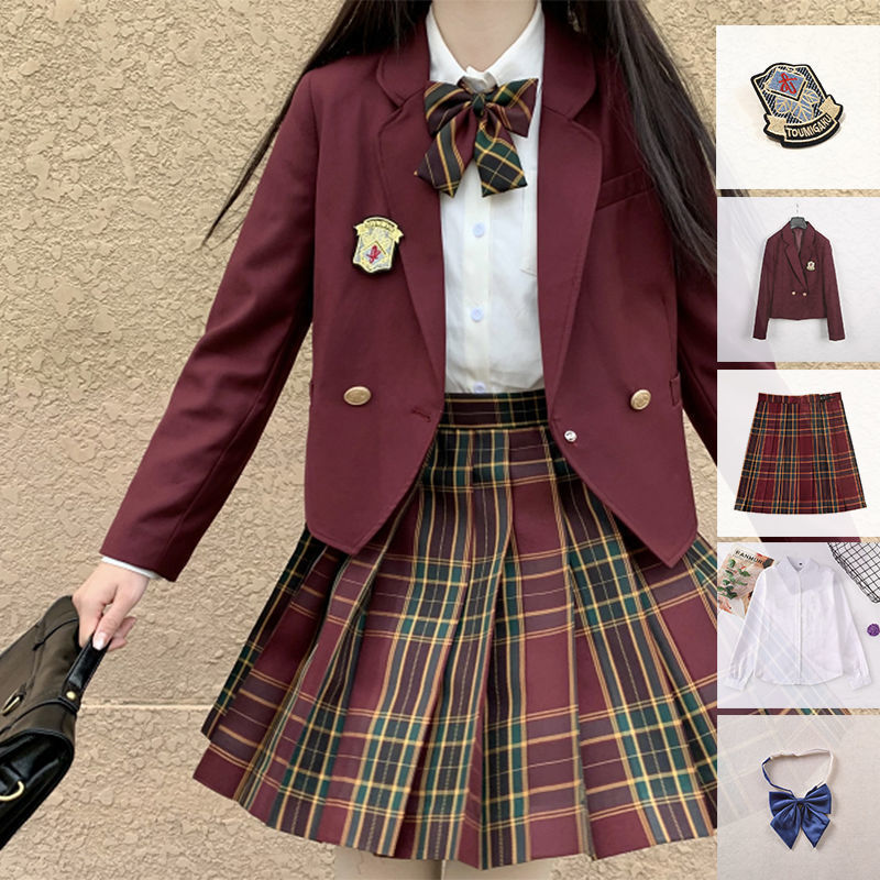 スーツセット 高校生 女の子 女子 5点セット ジャケット 入学式 シャツ 女子スーツ 卒業式 蝶ネクタイ 結婚式 ピアノ発表会 中学生 スカート 徽章 