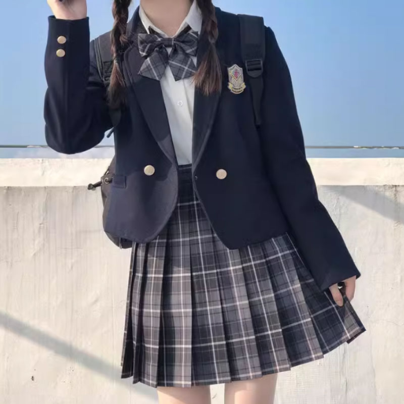 スーツセット 高校生 女の子 女子 5点セット ジャケット 入学式 シャツ 女子スーツ 卒業式 蝶ネクタイ 結婚式 ピアノ発表会 中学生 スカート 徽章 
