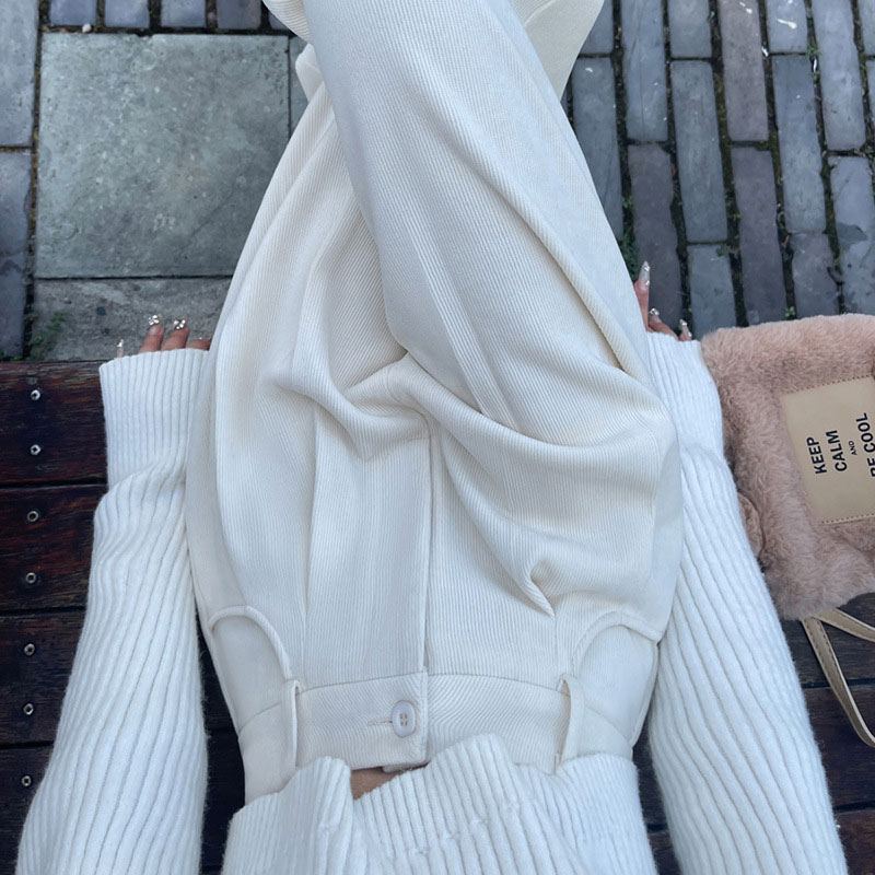 ワイドパンツ レディース 韓国 冬用 裏起毛 コーデュロイ ロング丈 ハイウエスト 厚手 おしゃれ 秋冬 冬 大人 あったか 暖かい 着やせ 秋 