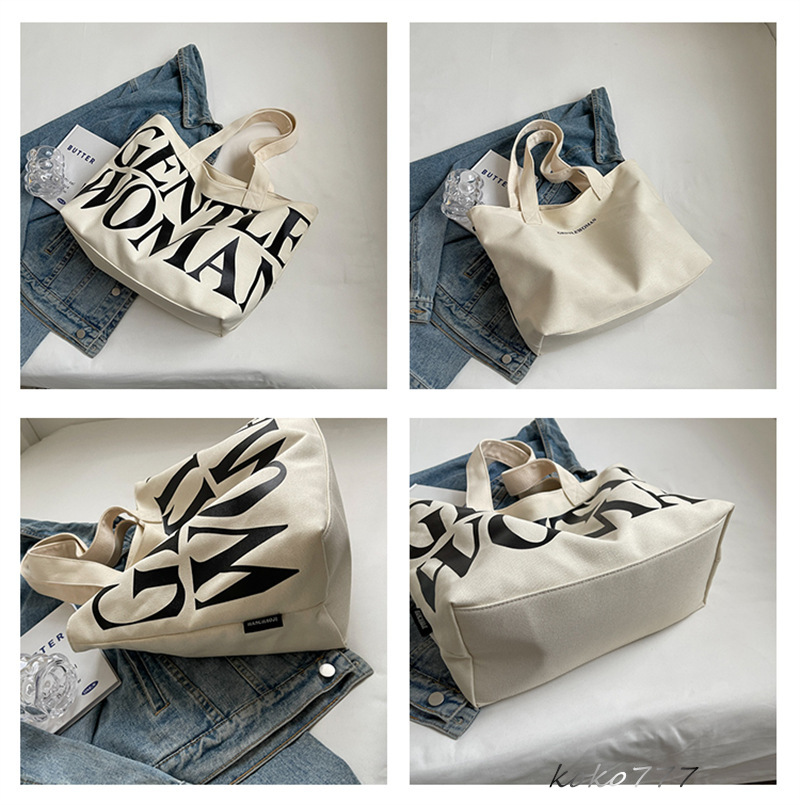 バッグ レディースかばん トートバッグ ショルダーバッグ ハンドバッグ カジュアル スクール カバン 布鞄 文字 女子 通学 通勤オシャレ 大容量 