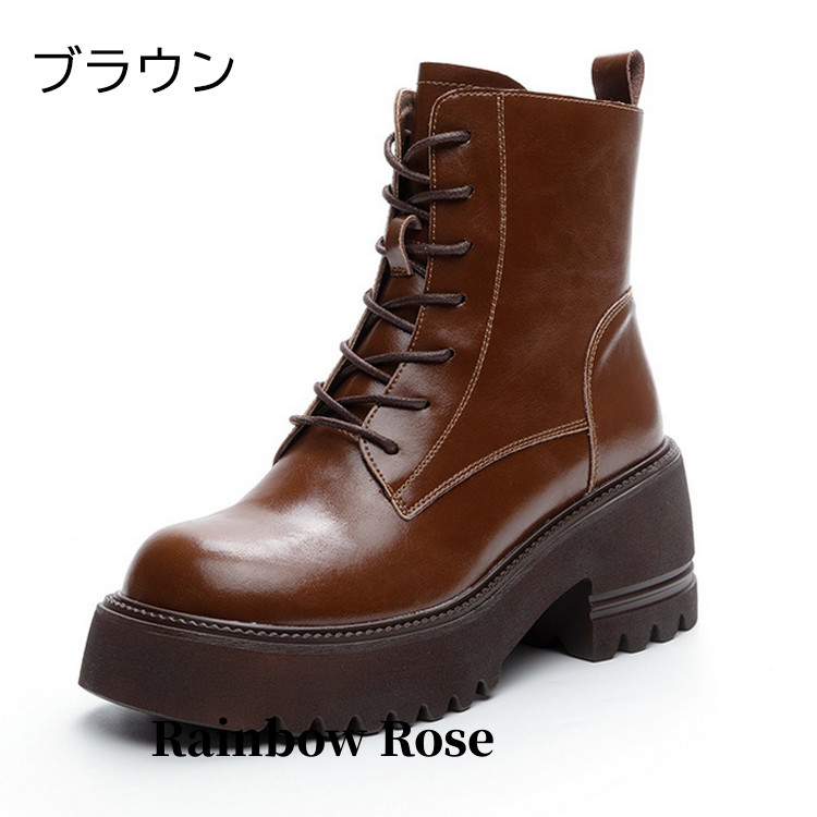 。 ショートブーツ レディース エンジニアブーツ 厚底 ヒール 柔 編み上げ 秋 ファスナー 7CM ショートブーツ 美脚 レースアップブーツ チェルシーブーツ 