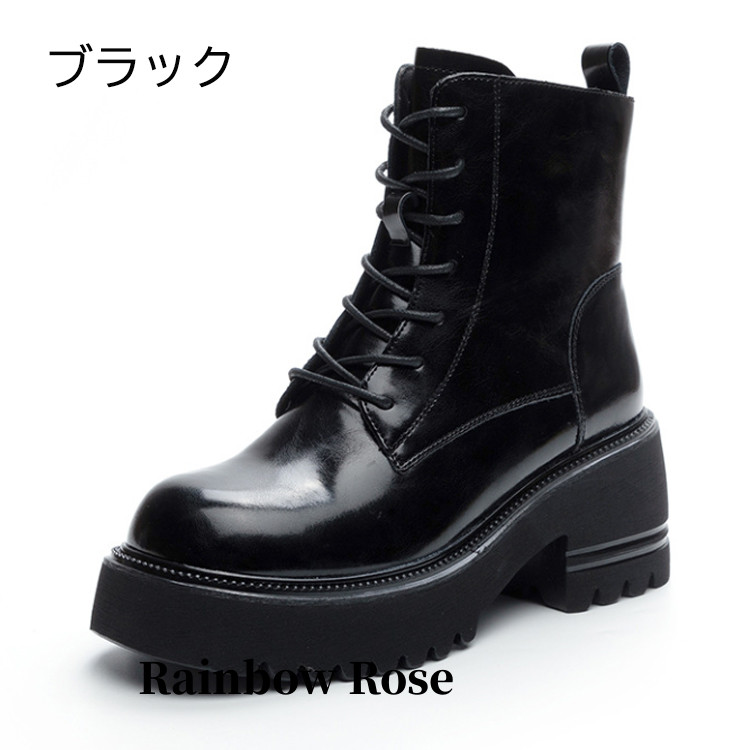 。 ショートブーツ レディース エンジニアブーツ 厚底 ヒール 柔 編み上げ 秋 ファスナー 7CM ショートブーツ 美脚 レースアップブーツ チェルシーブーツ 