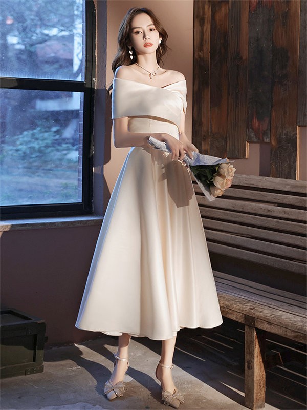 パーテイードレス ワンピース ミモレ丈ドレス 着痩せ 発表会 演奏会 二次会 ファスナー ミモレ丈 長袖 エレワンピース 