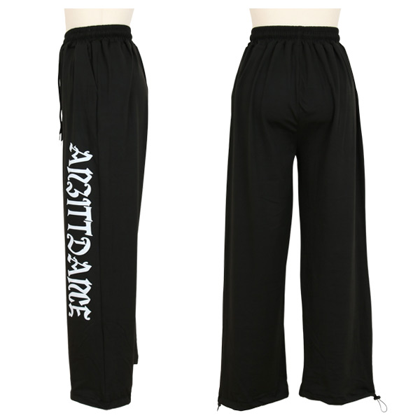 ワイドパンツ ジャージパンツ ロゴプリント サイドプリント ビッグロゴ 黒 ストレッチ ダンス 大きいサイズ 韓国 ヒップホップ パンツ コスチューム 衣装 