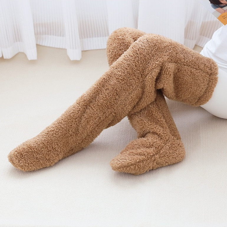 ルームソックス 極暖 もこもこ ロングソックス ルーズ あったか メンズ レッグウォーマー つま先開閉可 厚手 2WAY 保温 レディース シャギー 秋冬 冷え対策 