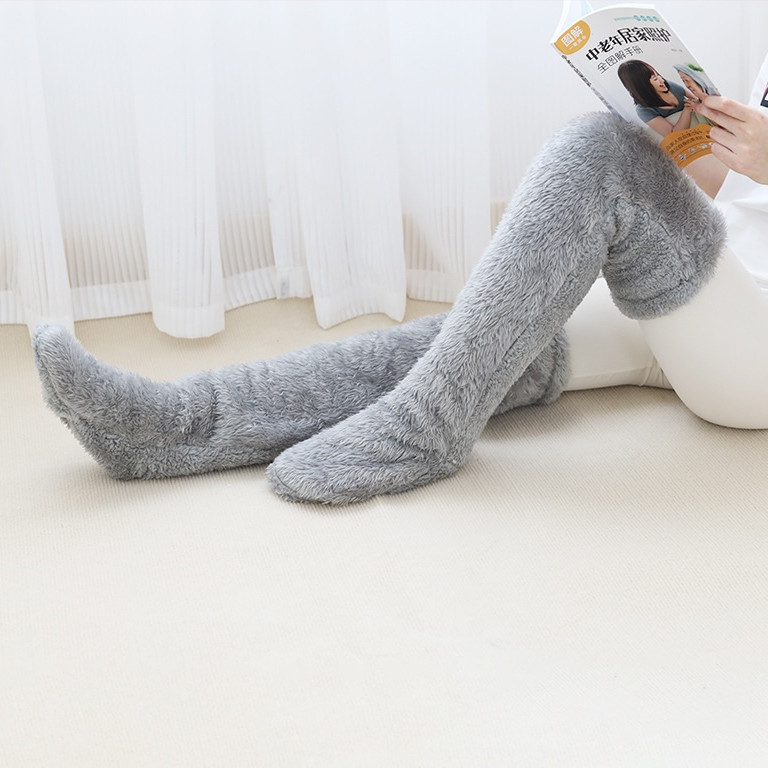 ルームソックス 極暖 もこもこ ロングソックス ルーズ あったか メンズ レッグウォーマー つま先開閉可 厚手 2WAY 保温 レディース シャギー 秋冬 冷え対策 