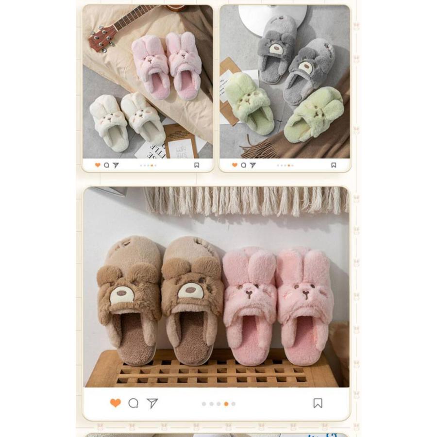 ルームスリッパ レディース メンズ ファー 裏起毛 2TYPE仕様 ファー もこもこ 可愛い 暖かい 