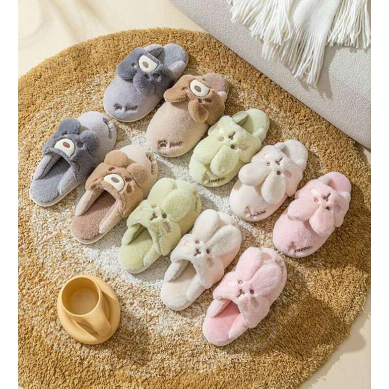 ルームスリッパ レディース メンズ ファー 裏起毛 2TYPE仕様 ファー もこもこ 可愛い 暖かい 