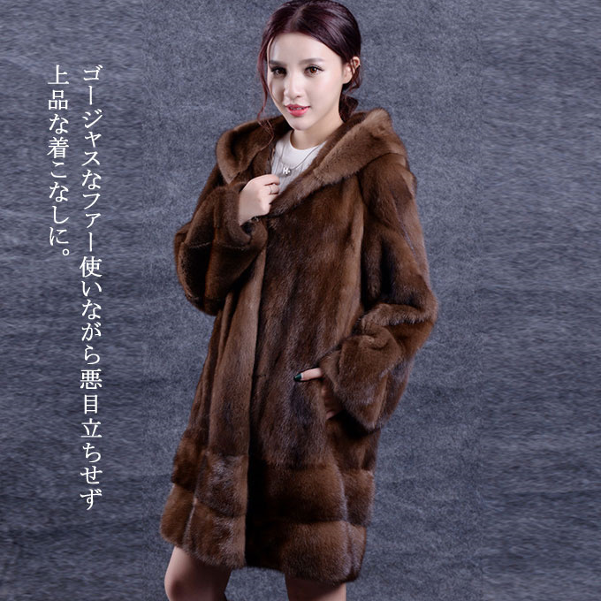 ファーコート レディース 毛皮コート ミンク レディースファー フェイクファー フード付き アウター 優雅 暖かい ロッグコート 冬服 大きいサイズ 防寒 