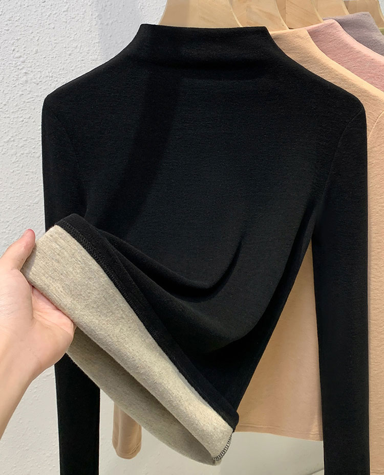 ハイネック インナー レディース カットソー 裏起毛 極暖 冬 秋冬 大きいサイズ シルク カシミヤ ヒートインナー 秋 トップスTシャツ 長袖 