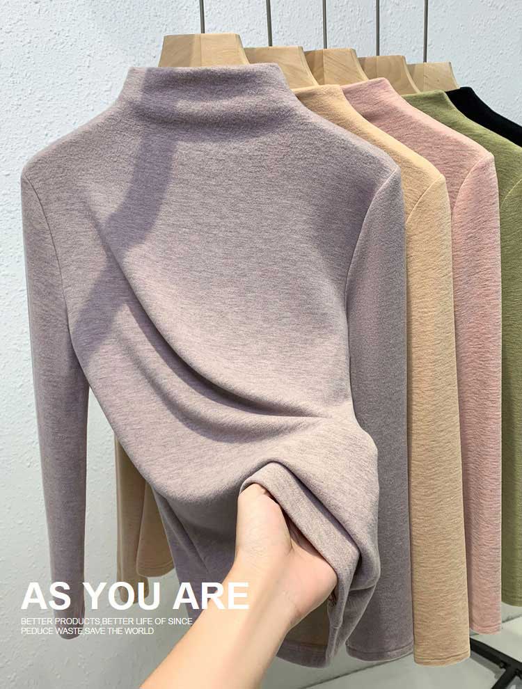 ハイネック インナー レディース カットソー 裏起毛 極暖 冬 秋冬 大きいサイズ シルク カシミヤ ヒートインナー 秋 トップスTシャツ 長袖 