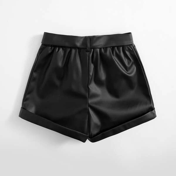 子供 ショートパンツ クレザー エコレザー PUレザー ベルト KIDSキッズ 子ども パンクファッション ロック系 黒 こども ハード ブラック 