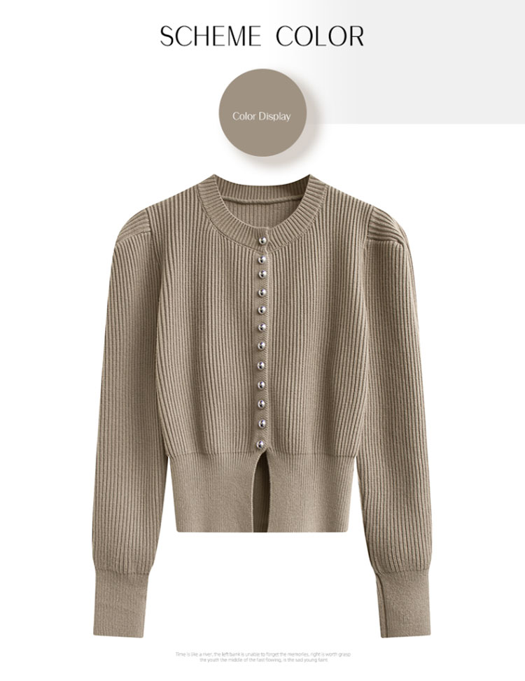 セーター カーディガン レディース 秋 冬 ニット カーデ ボタン フレンチスリーブ 長袖 可愛い おしゃれ ニットカーディガン トップス ラウンドネック きれいめ 