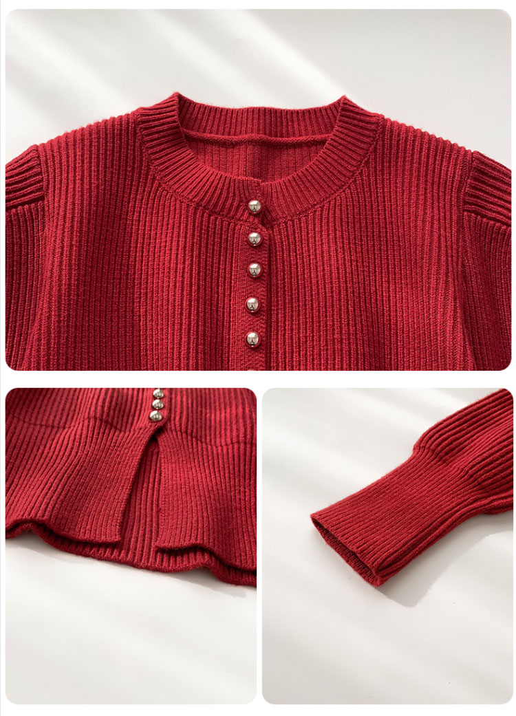セーター カーディガン レディース 秋 冬 ニット カーデ ボタン フレンチスリーブ 長袖 可愛い おしゃれ ニットカーディガン トップス ラウンドネック きれいめ 