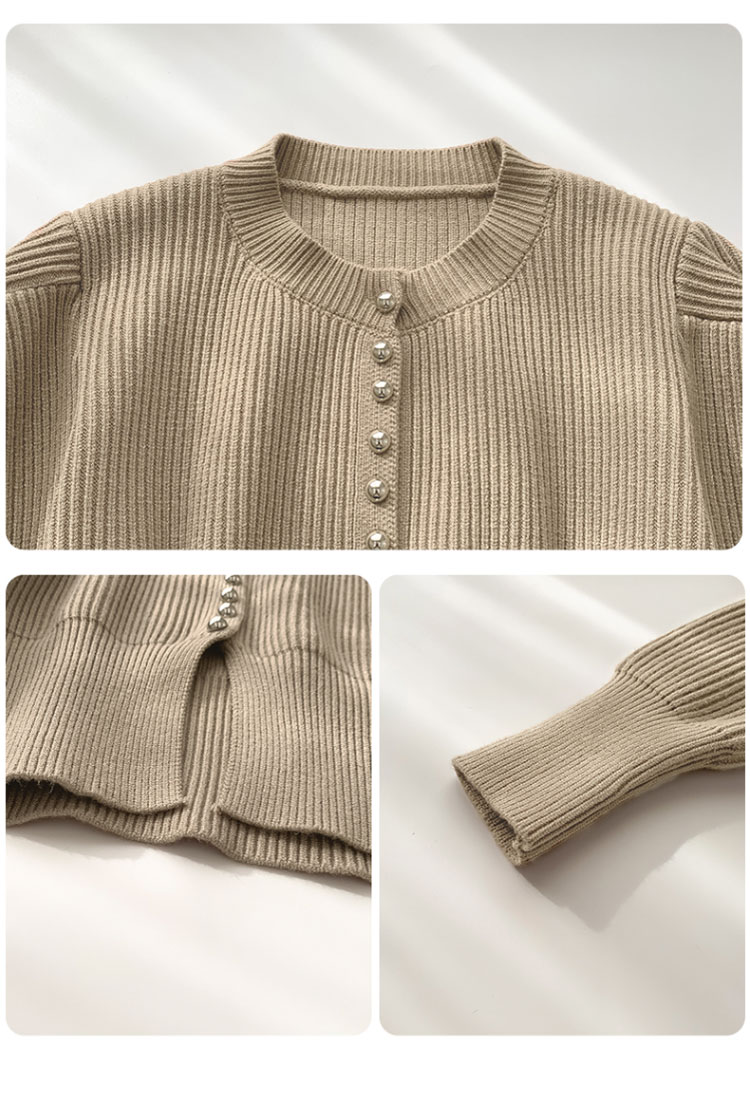 セーター カーディガン レディース 秋 冬 ニット カーデ ボタン フレンチスリーブ 長袖 可愛い おしゃれ ニットカーディガン トップス ラウンドネック きれいめ 