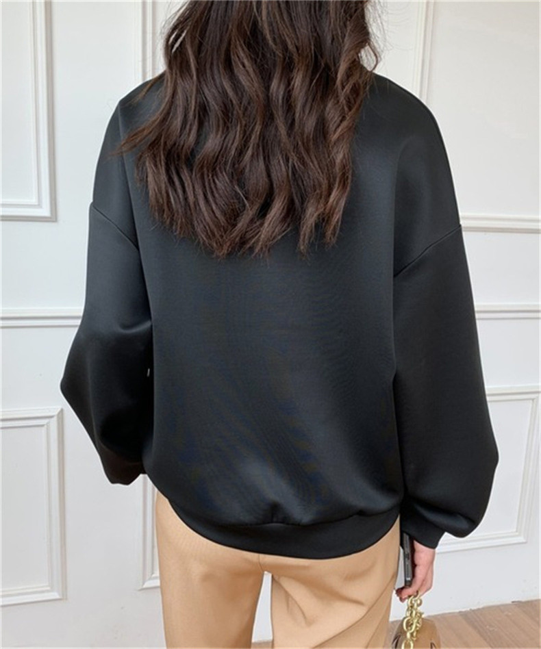 エアレイヤースウェットシャツ日本と韓国スタイルのカジュアルスペースコットンラペルトップ ゆったりとしたデザイン  