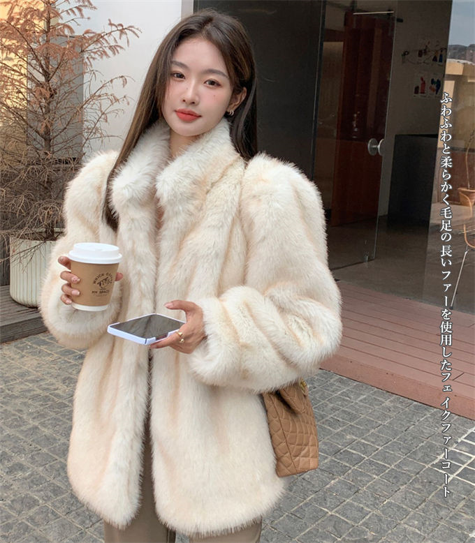 ファーコート レディース 毛皮コート ジャケット フォックス エコファーフェイクファー 高級 アウター 上着 防寒 羽織 暖かい 冬服 おしゃれ 軽い 