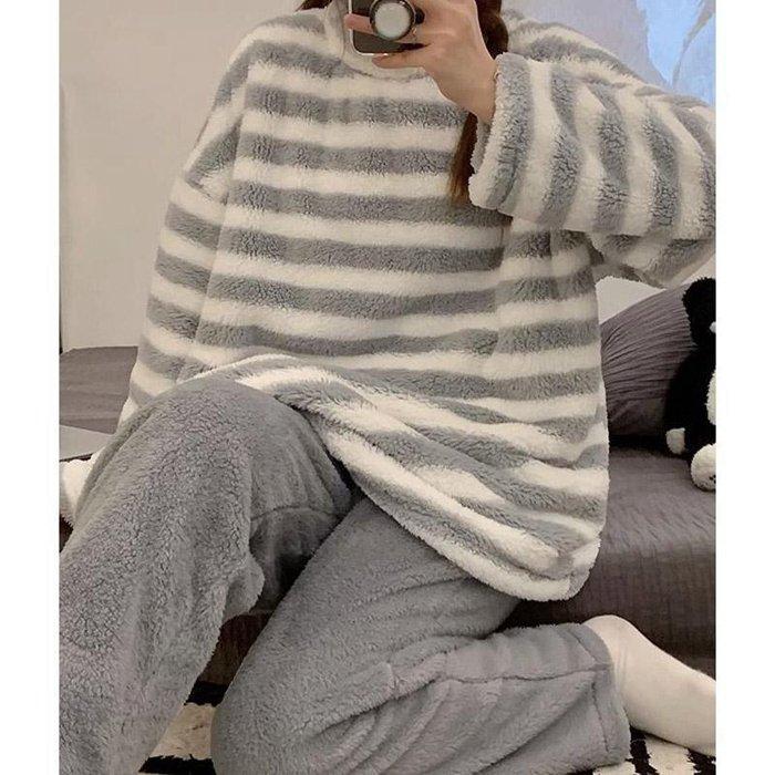 パジャマ レディース ルームウェア 長袖 寝巻 冬用 柔らかい 部屋着 暖かい カジュアル 厚手 可愛い あったか 着心地 もこもこ ゆったり 上下セット 暖か 