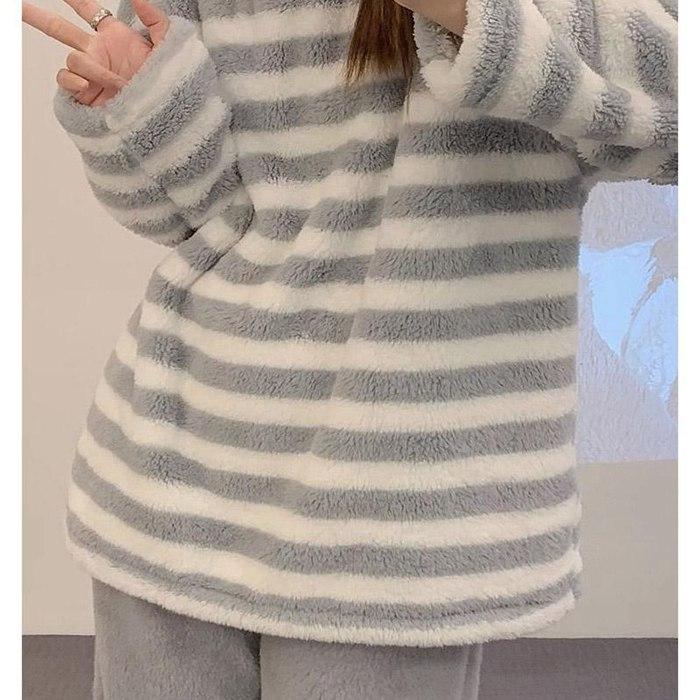 パジャマ レディース ルームウェア 長袖 寝巻 冬用 柔らかい 部屋着 暖かい カジュアル 厚手 可愛い あったか 着心地 もこもこ ゆったり 上下セット 暖か 