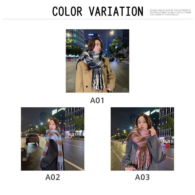 マフラー チェック ボリュームフリンジマフラー 暖かい レディース ストール 厚手 かわいい プレゼント ボリュームたっぷり 通学 巻物通勤 大きい 