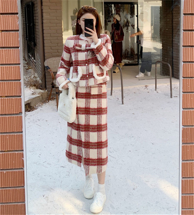 ツイード レディース アウター 中綿コート 中綿入り スカート 秋冬 オフィス ジャケット 膝上 タイトスカート アウター ひざ下 ミモレ丈 あたたかい通勤 スーツ 