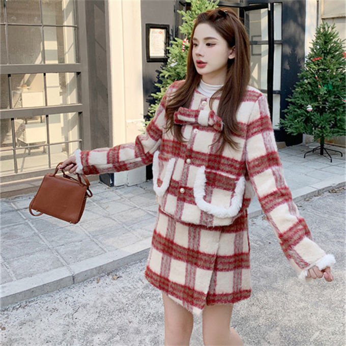 ツイード レディース アウター 中綿コート 中綿入り スカート 秋冬 オフィス ジャケット 膝上 タイトスカート アウター ひざ下 ミモレ丈 あたたかい通勤 スーツ 