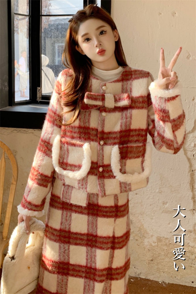 ツイード レディース アウター 中綿コート 中綿入り スカート 秋冬 オフィス ジャケット 膝上 タイトスカート アウター ひざ下 ミモレ丈 あたたかい通勤 スーツ 