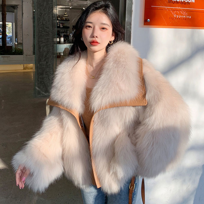 ファーコート レディース 毛皮コート フォックス レディースファー フェイクファー 冬服 大衿ロッグジャケット きれいめ 防寒 暖かい ショートコート 