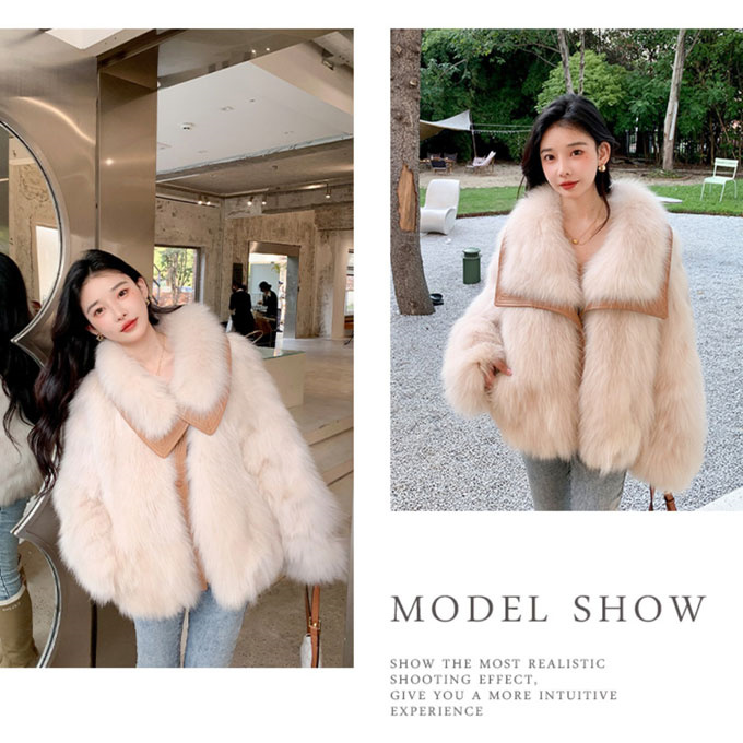 ファーコート レディース 毛皮コート フォックス レディースファー フェイクファー 冬服 大衿ロッグジャケット きれいめ 防寒 暖かい ショートコート 