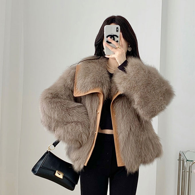 ファーコート レディース 毛皮コート フォックス レディースファー フェイクファー 冬服 大衿ロッグジャケット きれいめ 防寒 暖かい ショートコート 