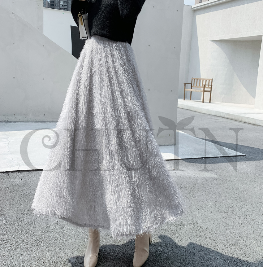 フリンジスカート ロングスカート フリンジ春夏パーティー スカート入学式卒業式 Aラインスカート ボウエストゴム 旅行 カジュアル 通勤 リゾート 