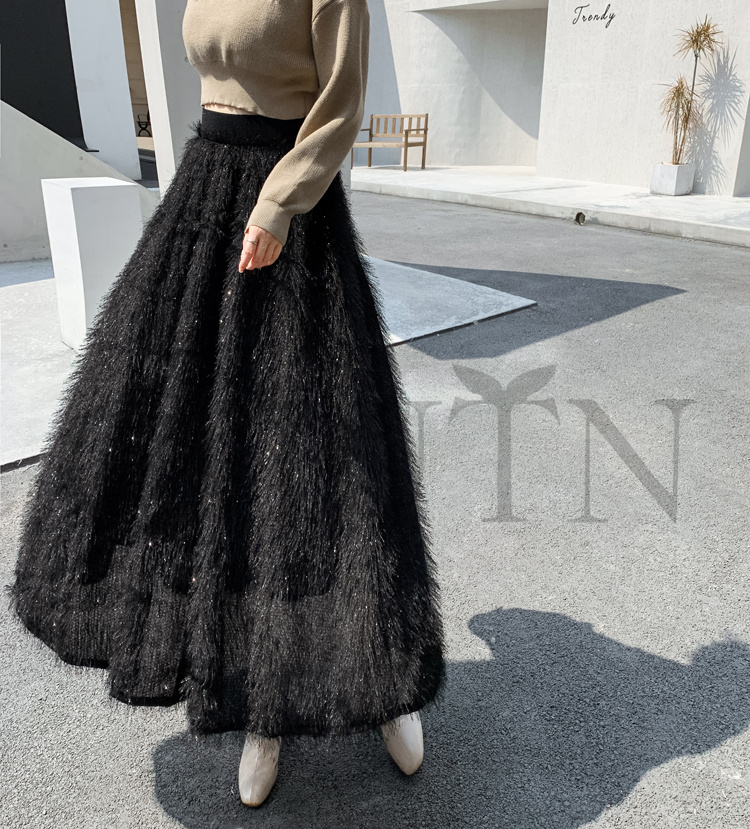 フリンジスカート ロングスカート フリンジ春夏パーティー スカート入学式卒業式 Aラインスカート ボウエストゴム 旅行 カジュアル 通勤 リゾート 