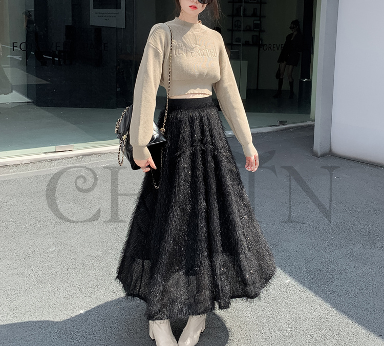 フリンジスカート ロングスカート フリンジ春夏パーティー スカート入学式卒業式 Aラインスカート ボウエストゴム 旅行 カジュアル 通勤 リゾート 