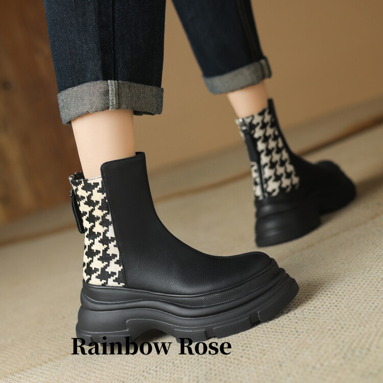 クーポンで7 860円！ ショートブーツ レディース ソックスブーツ 厚底 ショートブーツ ムートンブーツ 歩きやすい ショートブーツ 厚底 春秋冬 コ あったか 