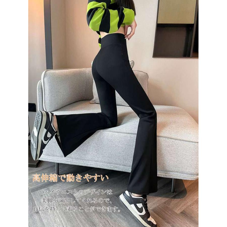レギパン レディース レギンス 裏起毛 パンツ 美脚 脚長効果 フフレアパンツ レギンスパンツ あたたかい あったか 防寒 