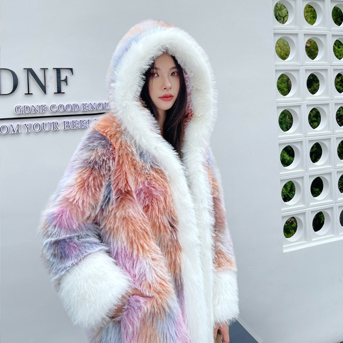 ファーコート フェイクファーコート エコファー ロングコート レディース アウター 羽織り 防風 軽量 フード付き 防寒コート ふんわり 防寒 冬服 