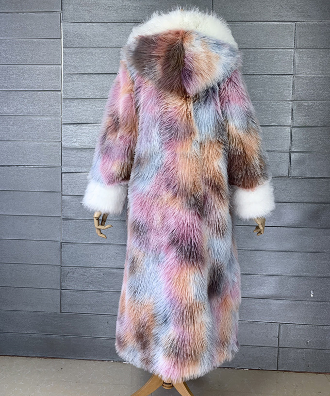 ファーコート フェイクファーコート エコファー ロングコート レディース アウター 羽織り 防風 軽量 フード付き 防寒コート ふんわり 防寒 冬服 