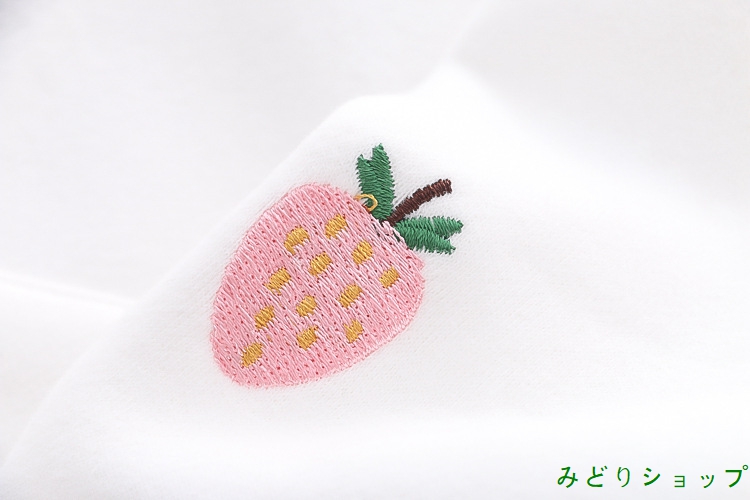 かわいい イチゴ 刺繍 フード付き プルオーバー トレーナー  