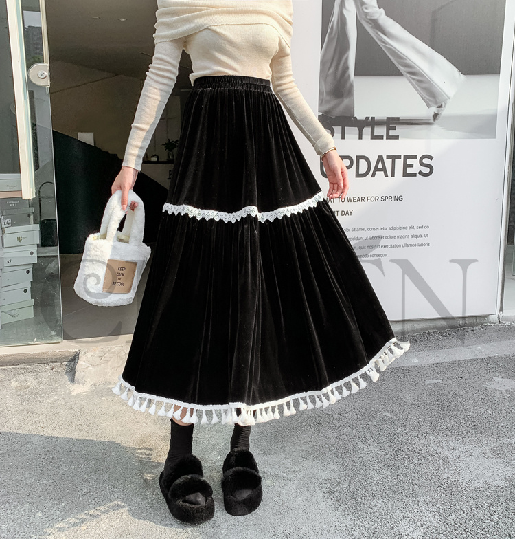 春ベルベットスカートレディース スカート ベルベットスカート ハイウエストフレアスカートミモレスカート 着痩せ カジュアル オシャレ 通勤 気質 お出かけ秋冬 