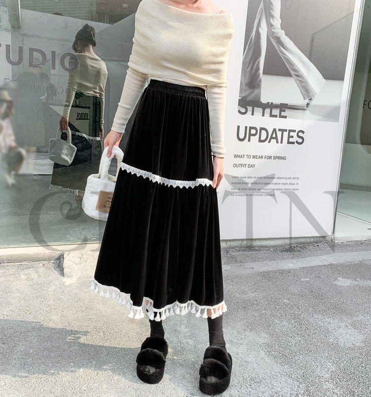 春ベルベットスカートレディース スカート ベルベットスカート ハイウエストフレアスカートミモレスカート 着痩せ カジュアル オシャレ 通勤 気質 お出かけ秋冬 