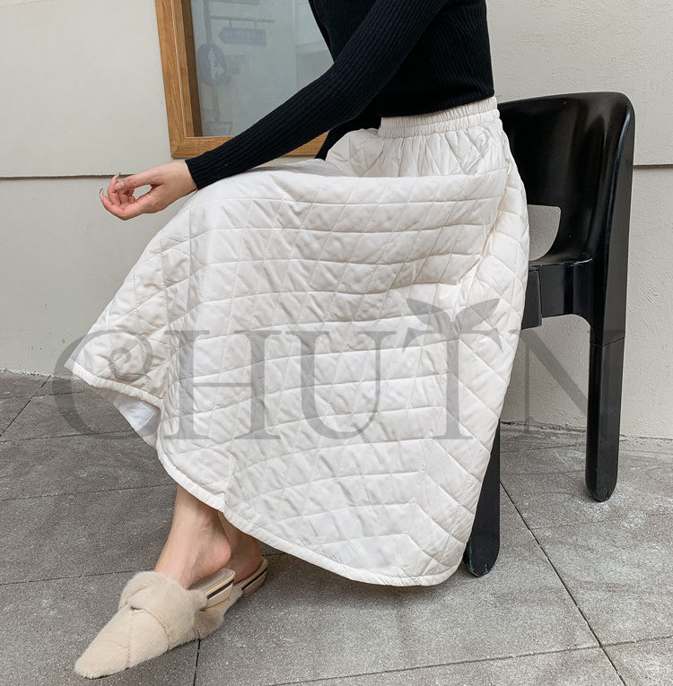 ダウンスカート中綿 スカートボミモレ丈 膝下 キルティングスカート 入学式卒業式フレアスカート Aライン 中綿 フスカート きれいめ 