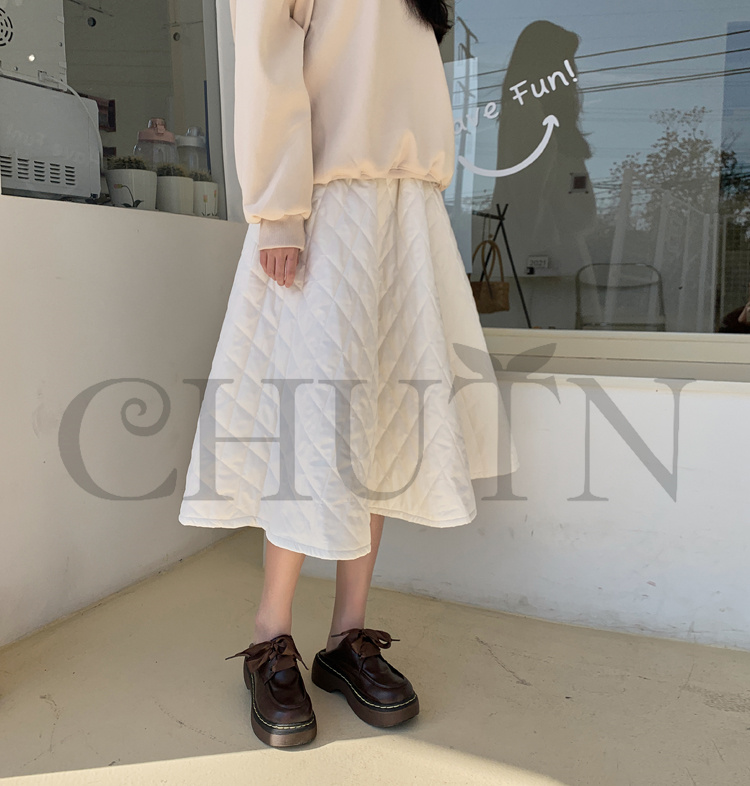 ダウンスカート中綿 スカートボミモレ丈 膝下 キルティングスカート 入学式卒業式フレアスカート Aライン 中綿 フスカート きれいめ 