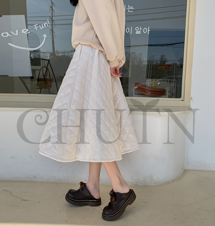 ダウンスカート中綿 スカートボミモレ丈 膝下 キルティングスカート 入学式卒業式フレアスカート Aライン 中綿 フスカート きれいめ 