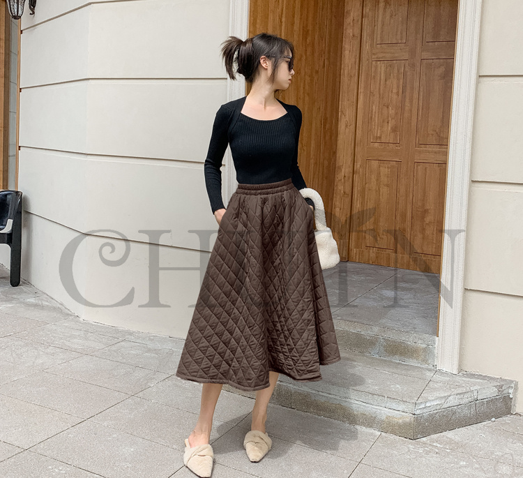 ダウンスカート中綿 スカートボミモレ丈 膝下 キルティングスカート 入学式卒業式フレアスカート Aライン 中綿 フスカート きれいめ 